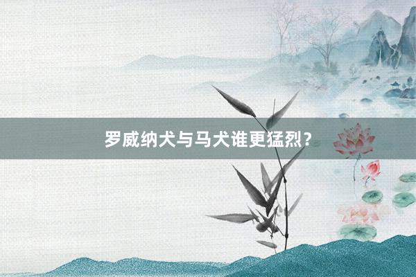 罗威纳犬与马犬谁更猛烈?
