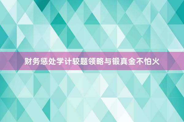 财务惩处学计较题领略与锻真金不怕火